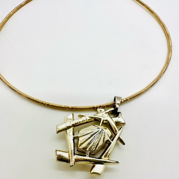 Vintage abstract heliotrope pendant necklace - Picture 4 of 13